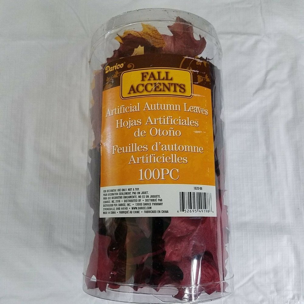 Fall Leaves 100 Pieces Autumn Crafts Decor Burgundy Yellow Orange Red